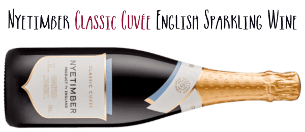 Bottle of Nyetimber Classic Cuvée English Sparkling Wine on its side