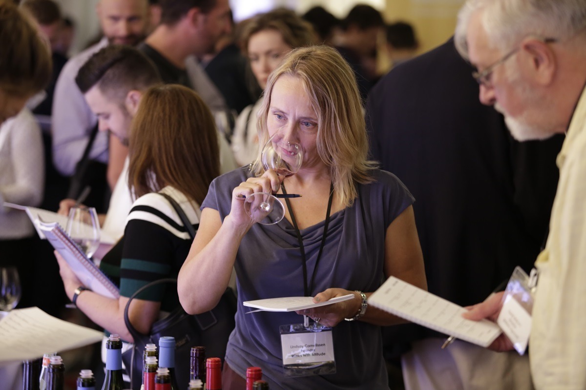Lindsay Cornelissen, founder of Wines With Attitude at a wine tasting event