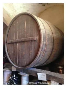Oak barrel in a winery
