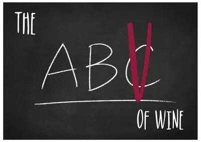 Blackboard with "The ABV of wine" written on it
